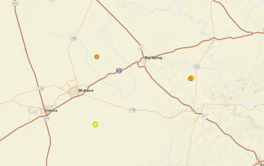 USGS: Four earthquakes recorded near Midland this week