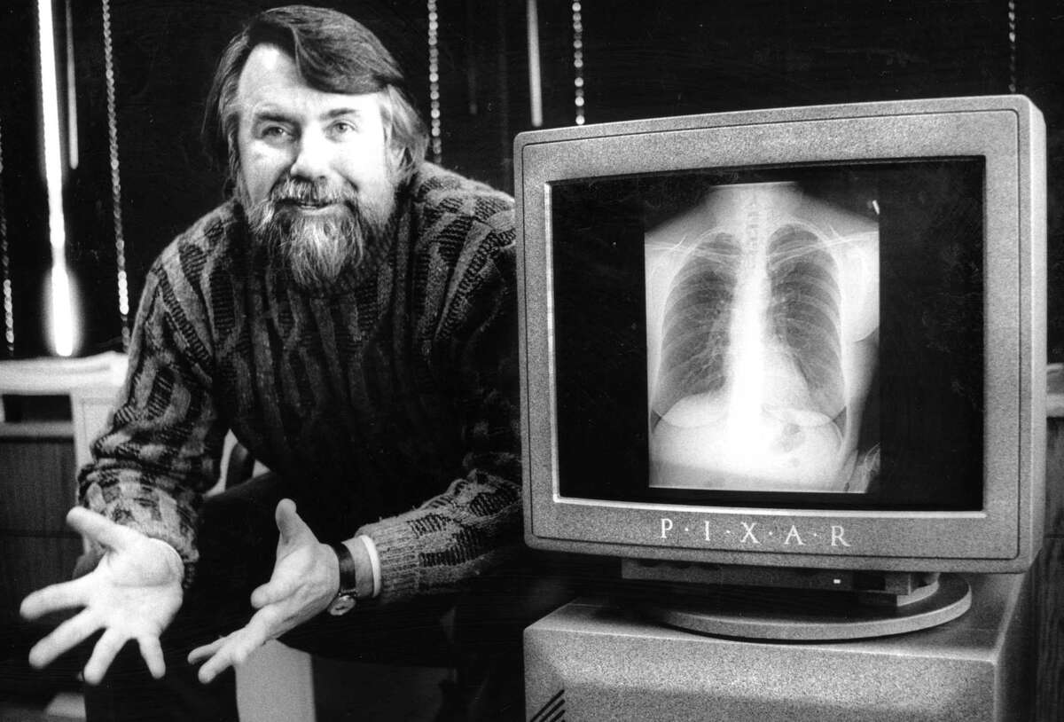 Feb. 1, 1988: Pixar’s Alvy Ray Smith is enthusiastic about the company’s new Pixar II graphic system, which creates computer-generated medical imagery.