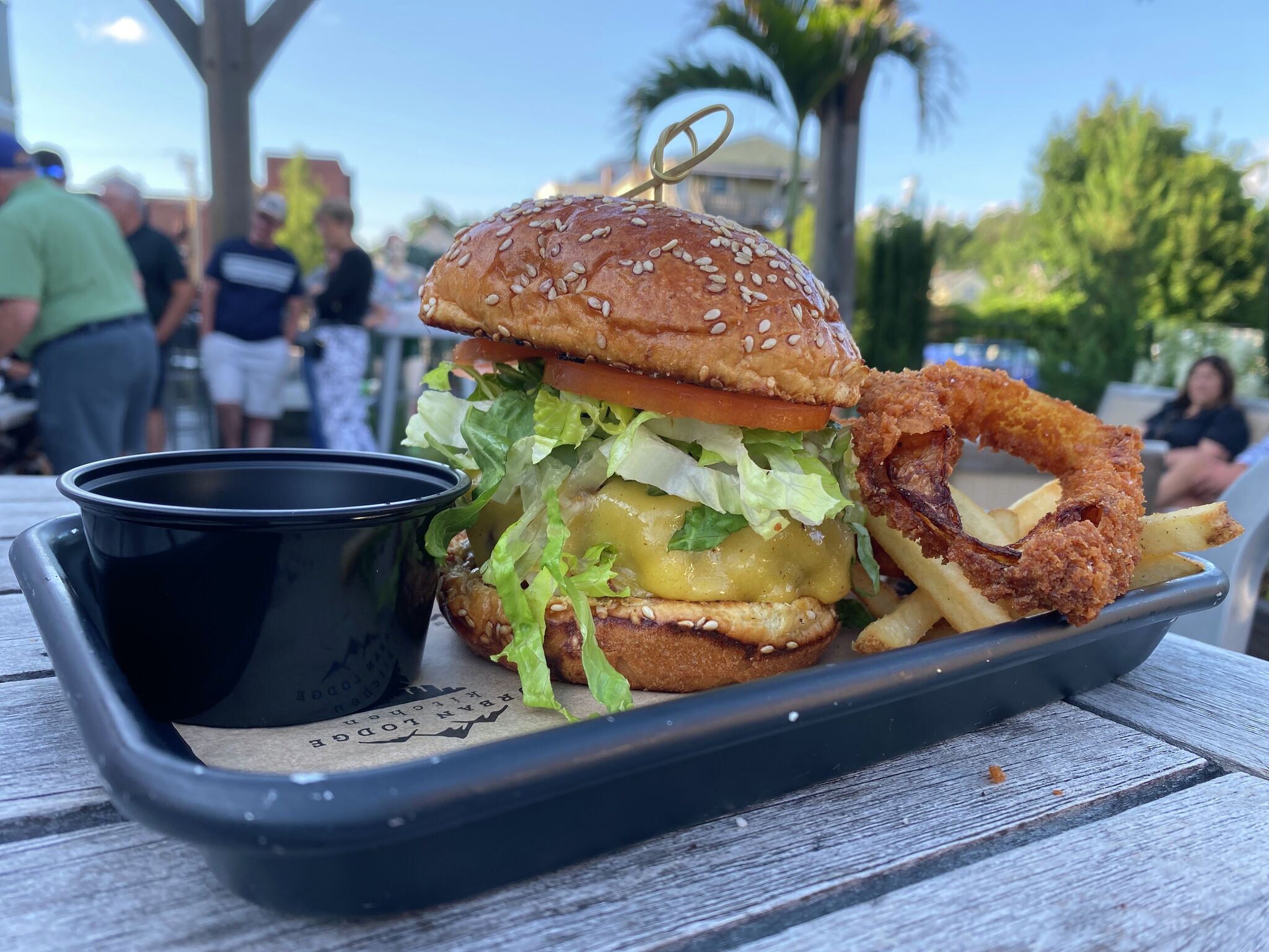 Egg Bacon Cheese Burger - Beer onions, cheese, American Mustard-Mayo