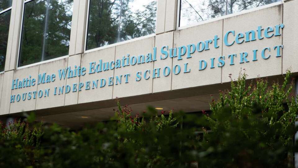 The Hattie Mae White Education Support Center is seen before a Houston ISD school board meeting, Thursday, Aug. 3, 2023, in Houston.