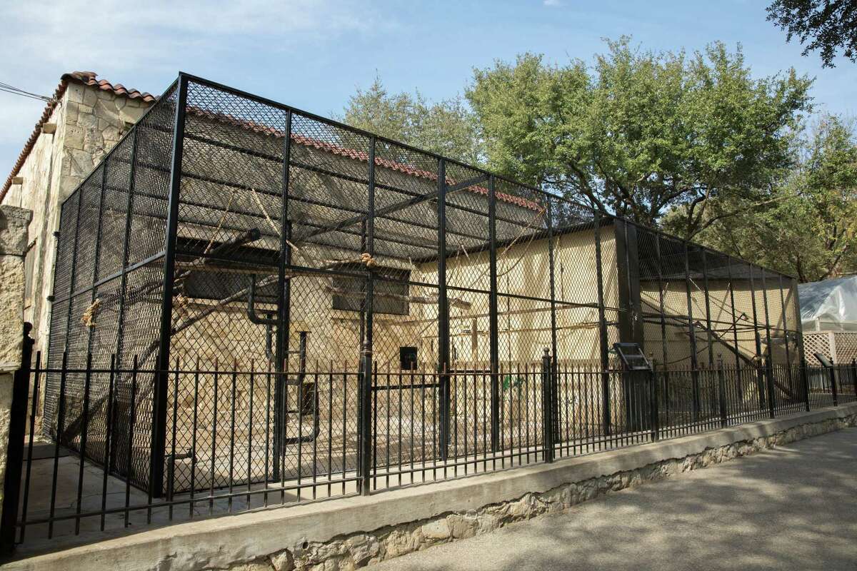 This 2018 photo show cages around the San Antonio Zoo's Monkey House. Zoo officials said they realized when the cages were removed that year that the building had beauty and historic integrity. 