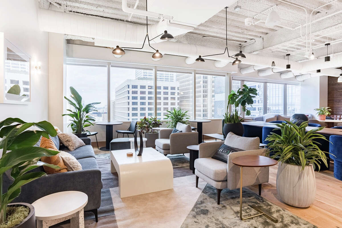 A rendering of an office space inside the Hej!Workshop opening at 945 Market St., San Francisco. 