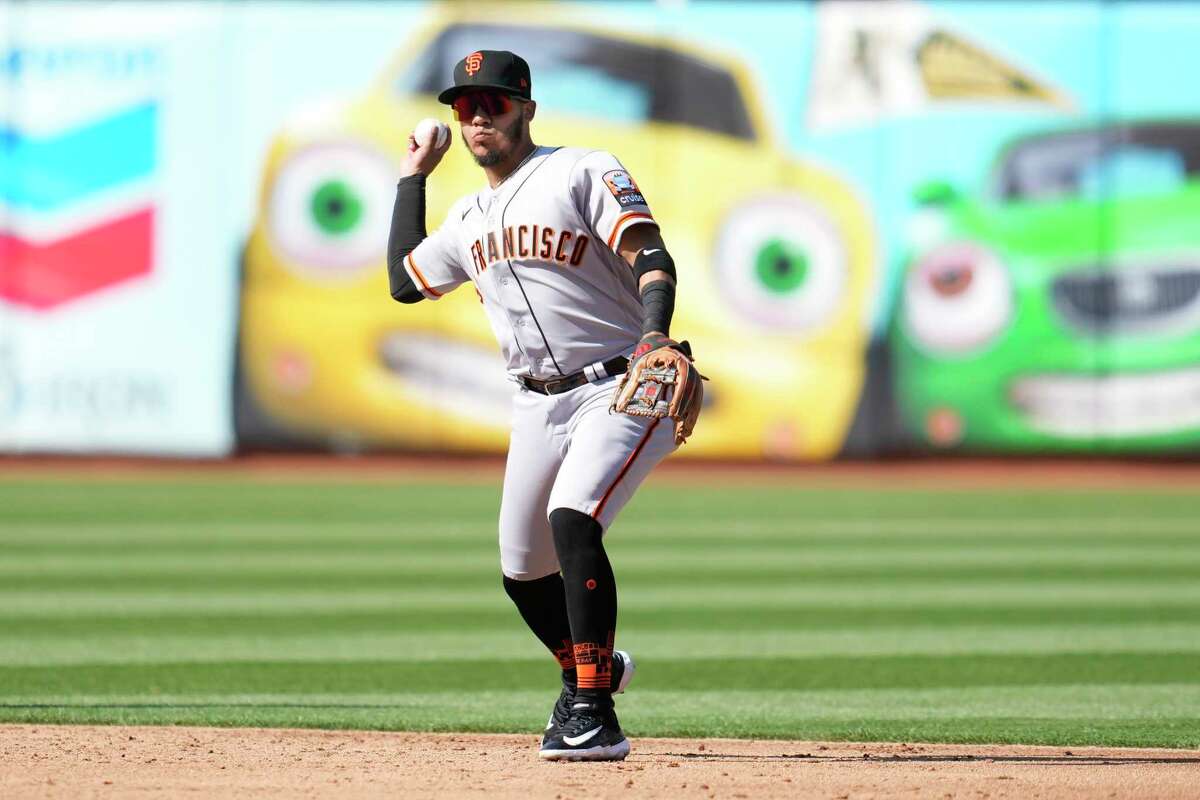 Thairo Estrada of the San Francisco Giants before a game against