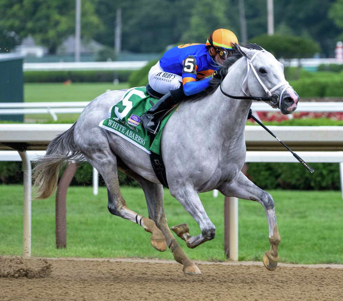 White Abarrio wins 96th running of the Whitney Stakes at Saratoga