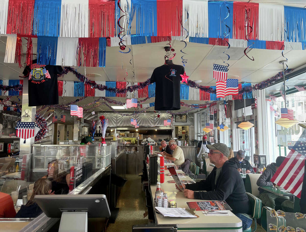 The interior of Mel’s Drive-In on Lombard Street in San Francisco on Aug. 3, 2023.