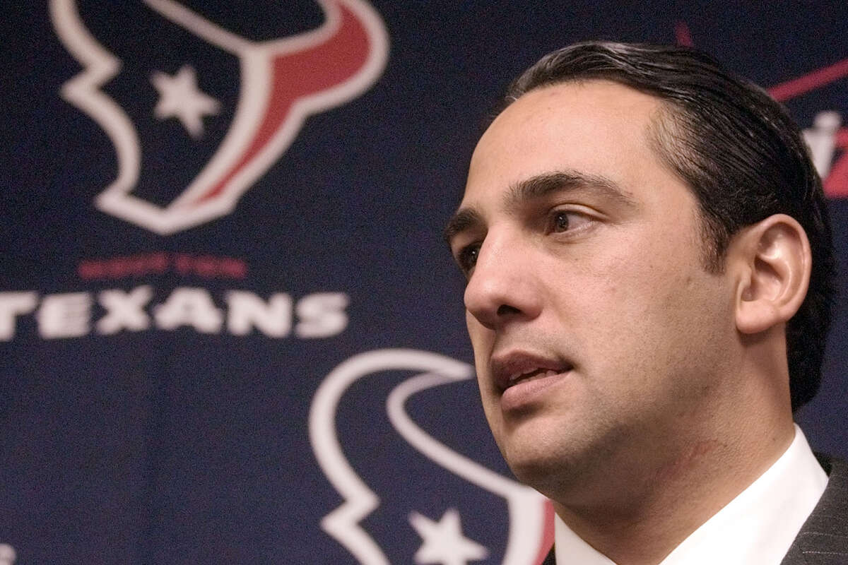 Javier Loya, a limited partner in the Houston Texans NFL franchise, speaks with the media Monday, Nov. 24, 2003, in Houston.