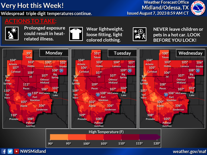 National Weather Service Second record set in Midland in three days