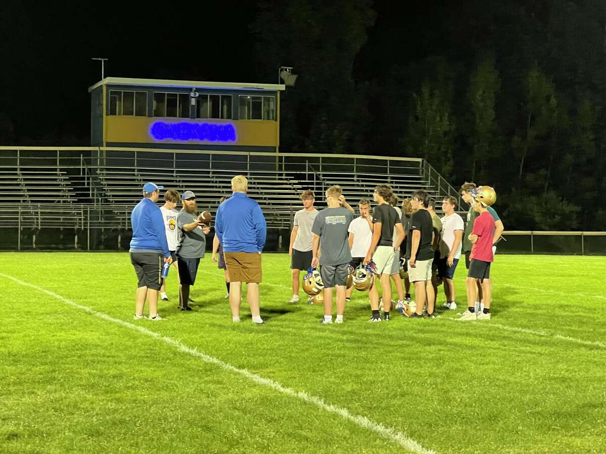 Onekama football holds midnight practice to begin season