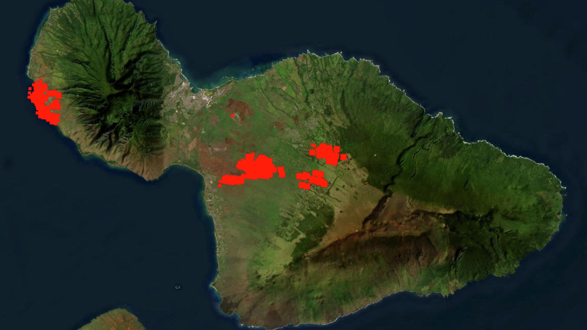 NASA maps show where wildfires are burning on Maui