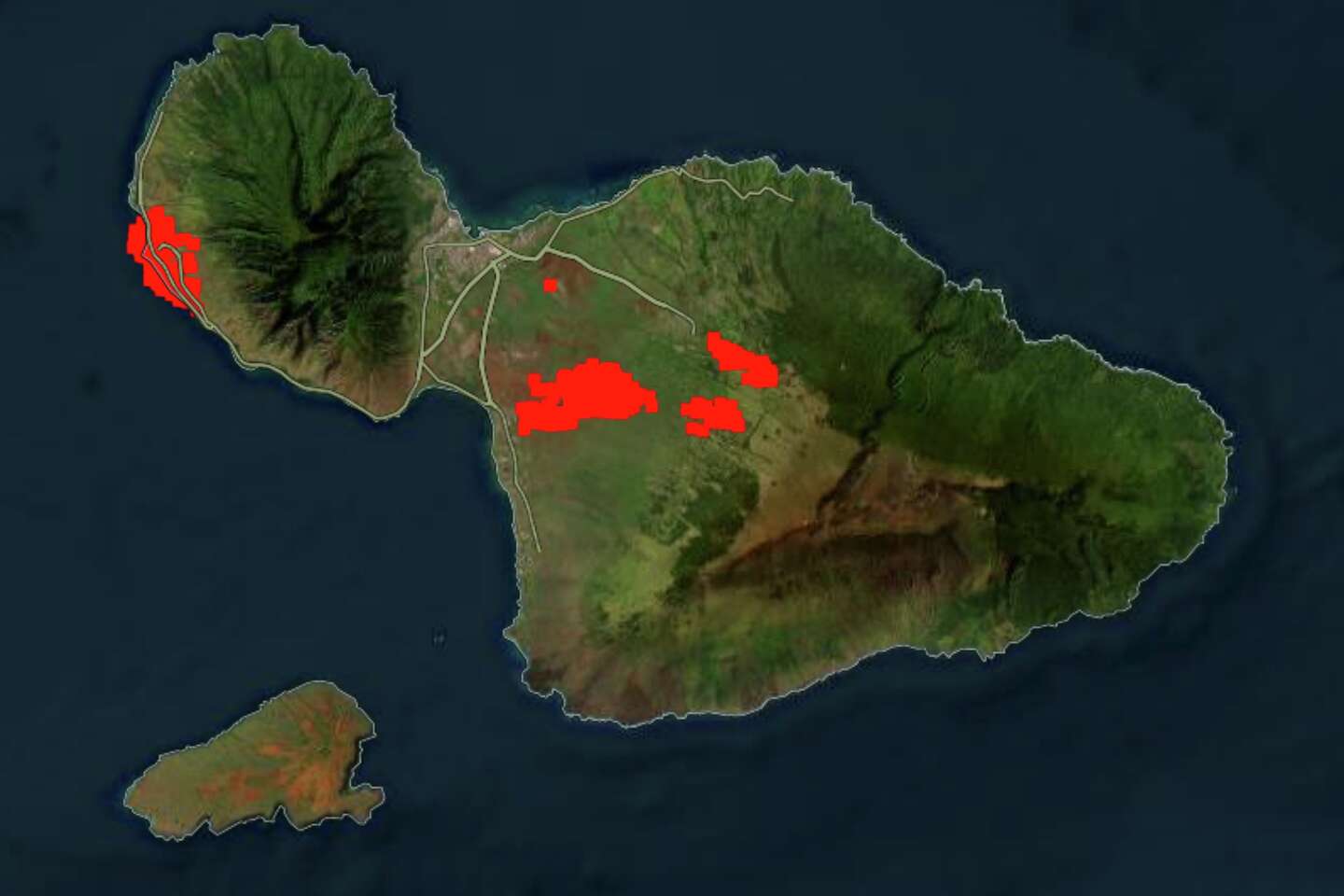 Maui fire maps show where multiple wildfires are burning