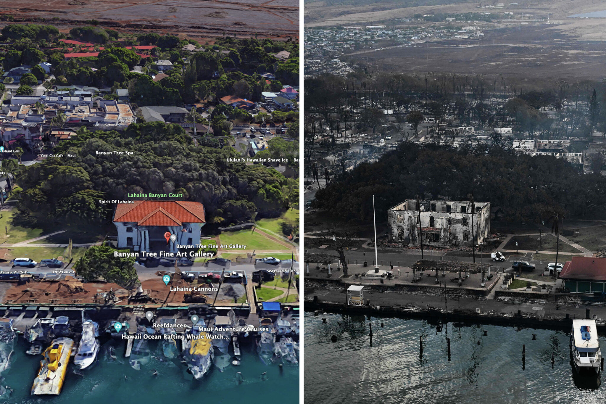 Maui before and after fires: Photos, video show extent of devastation