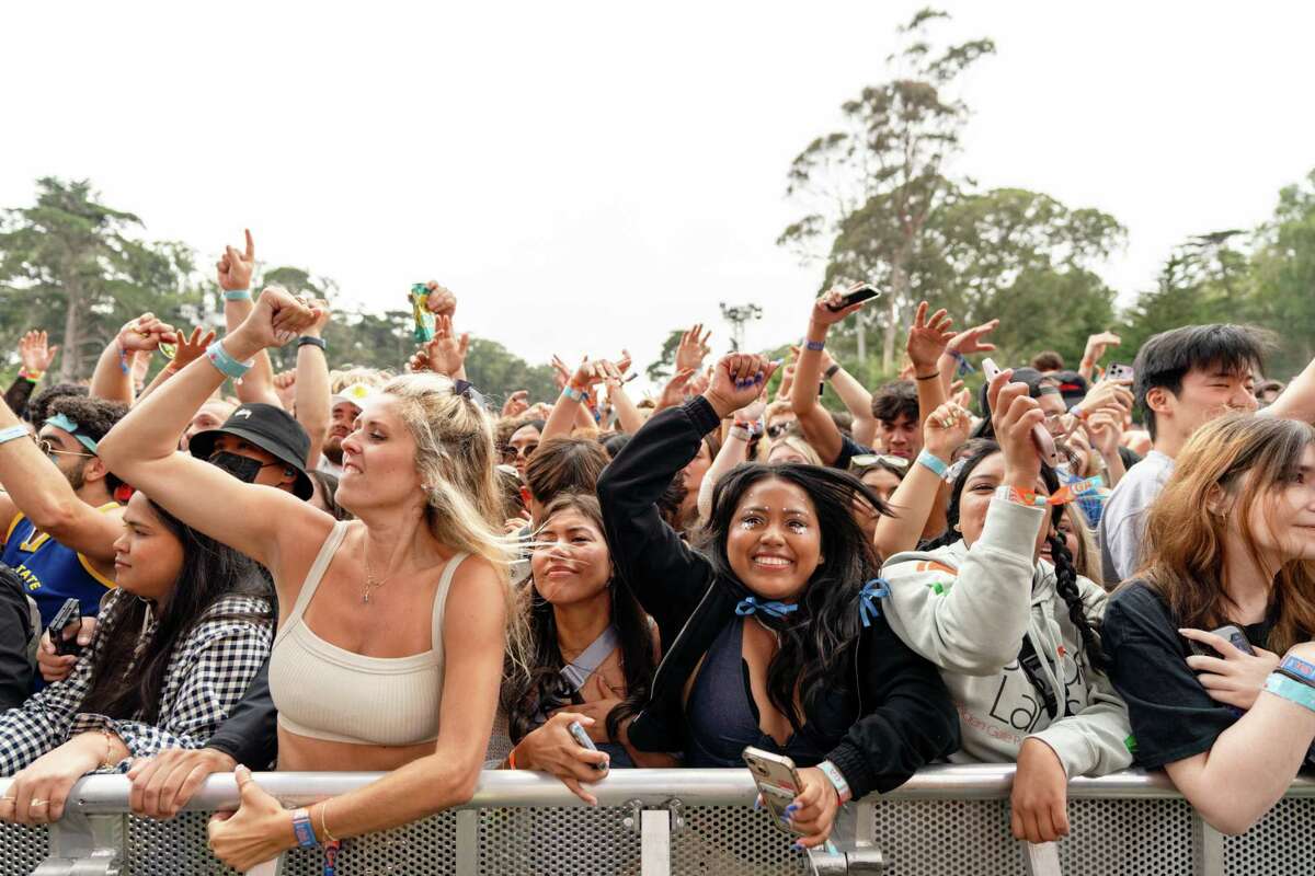 Festival attendees listen to Shaquille O'Neal, also known as DJ Diesel, during the Outside Lands on Friday, Aug. 11, 2023.