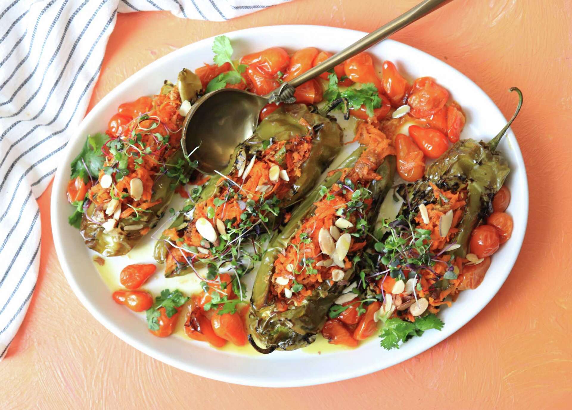Recipe Stuffed Hatch peppers from Houston chef Anita Jaisinghani