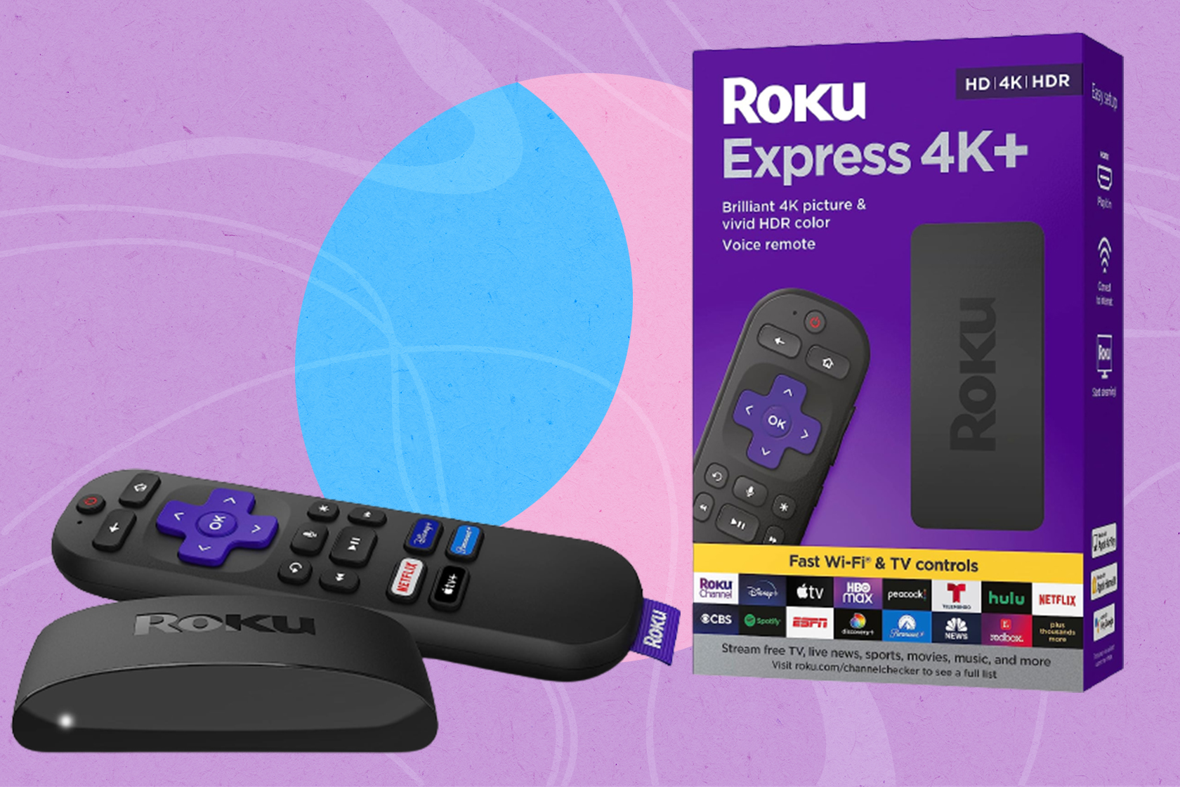 Roku Roku Express 4K+:Streaming Device HD/4K/HDR, Fast Wi-Fi