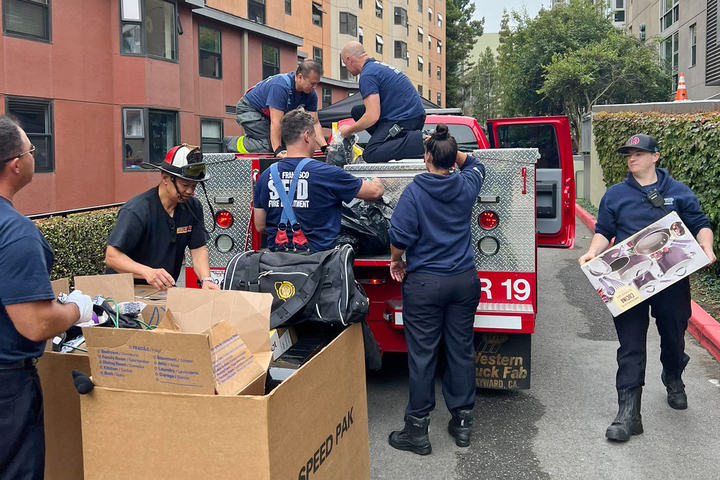 SF firefighters help student move in after car crash