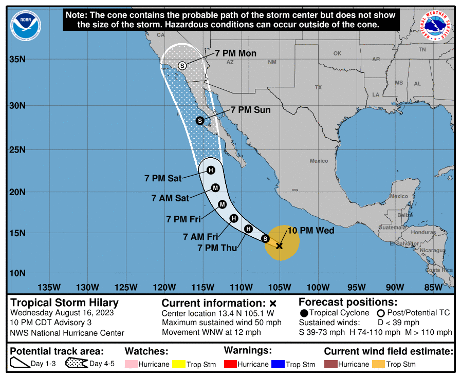 Hurricane Hilary is headed to California. See the path, impact predictions