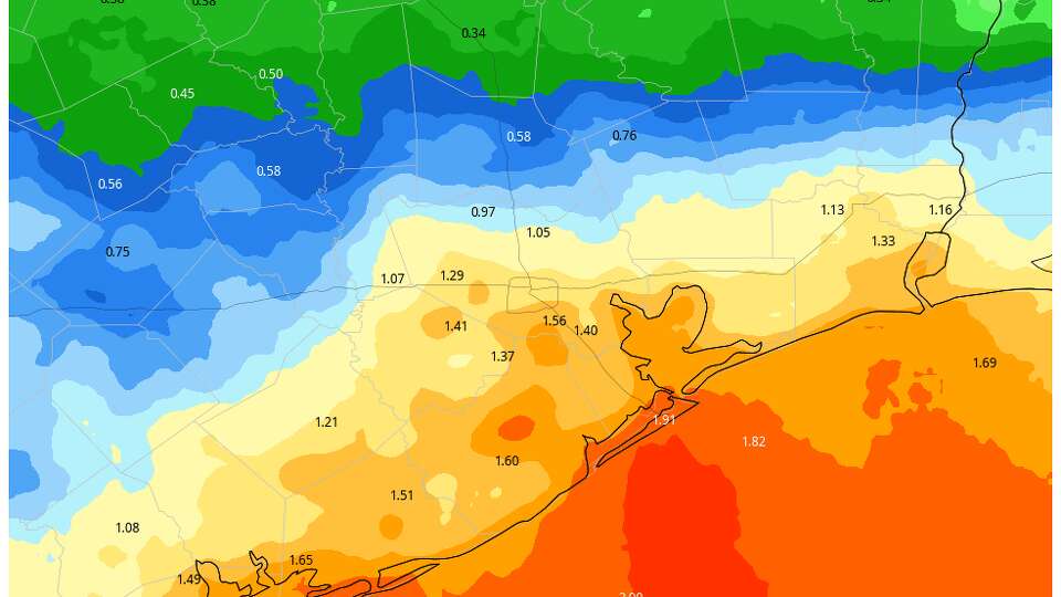 Forecast models generally depict an inch or two of rainfall through early next week. These totals are subject to change depending on the exact track and intensity of a tropical wave that moves across the Gulf of Mexico over the weekend.