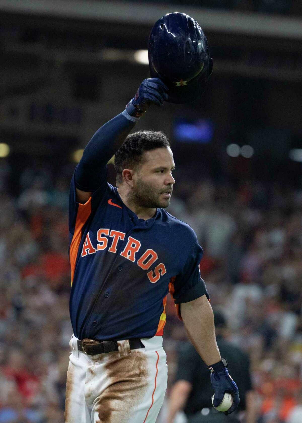 Jose Altuve of the Houston Astros at the 2014 MLB All-Star Game batting  practice jersey
