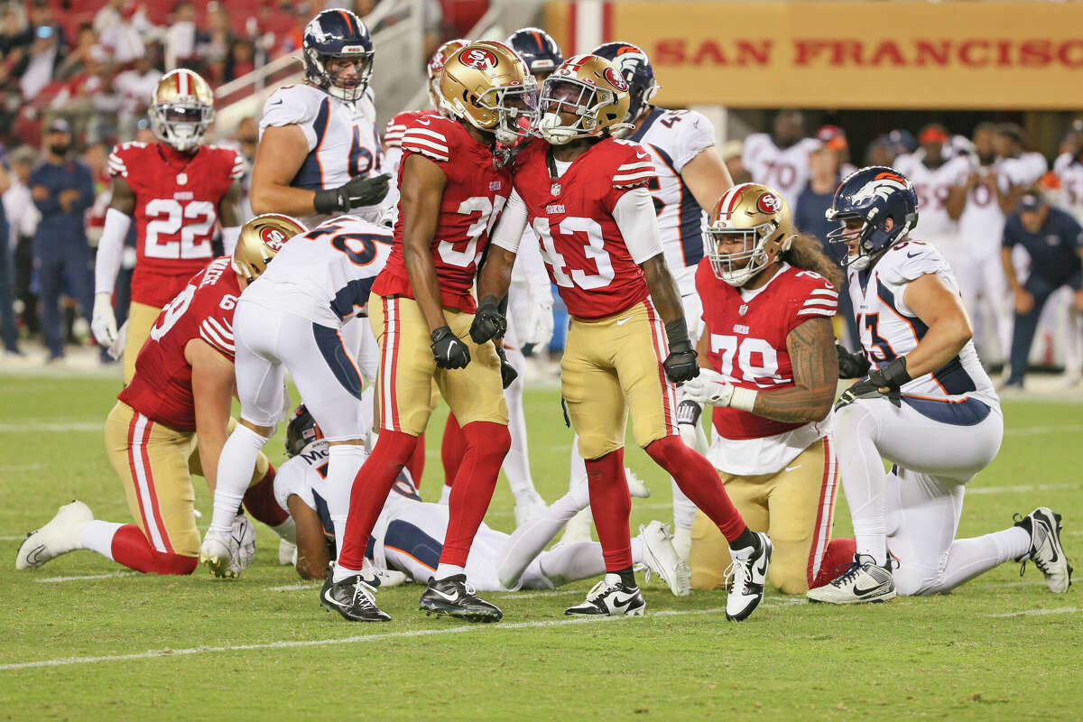 San Francisco 49ers' Qwuantrezz Knight during an NFL preseason