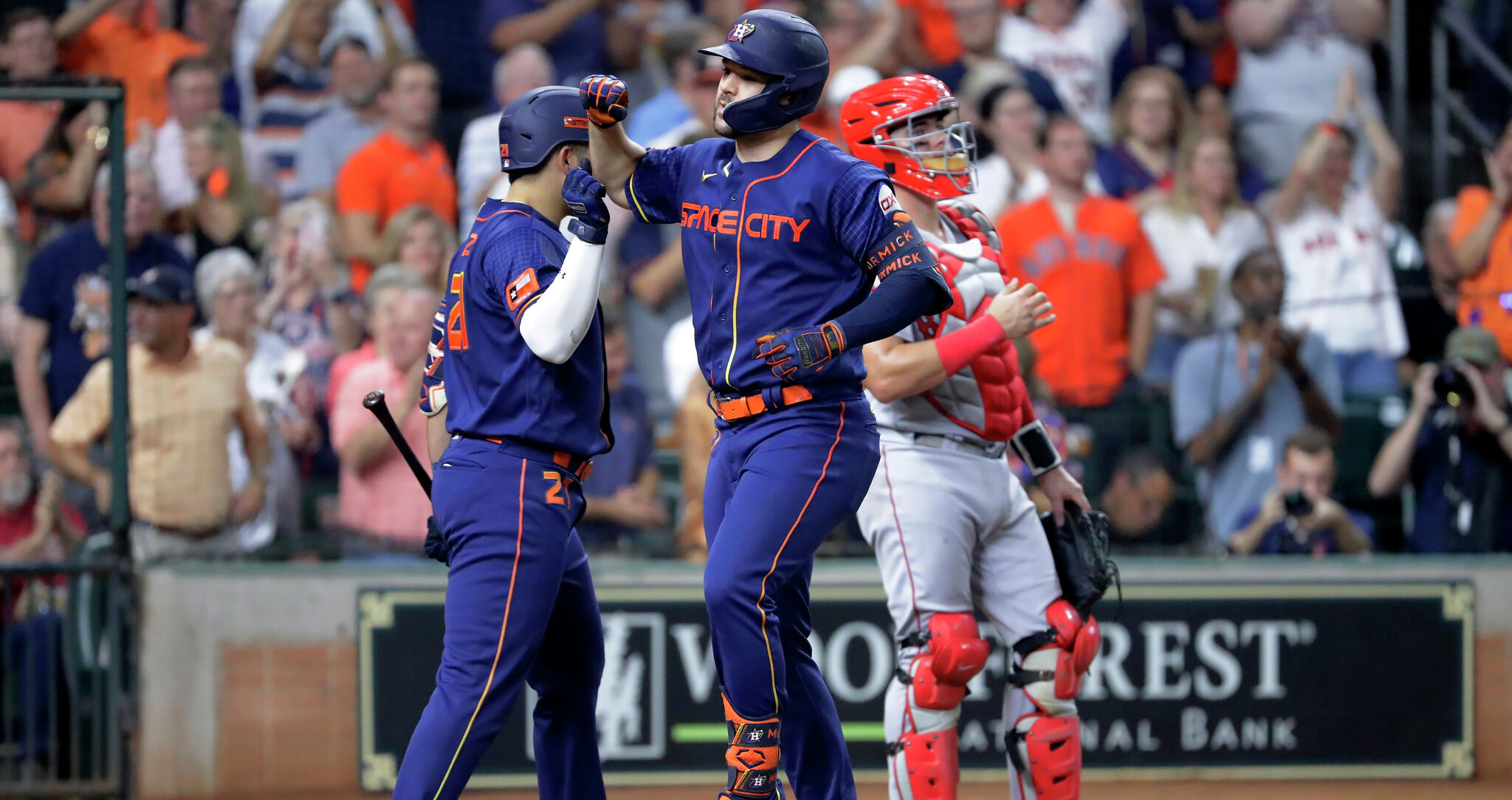 Alex Bregman and Chas McCormick of the Houston Astros celebrate a 9-4  News Photo - Getty Images