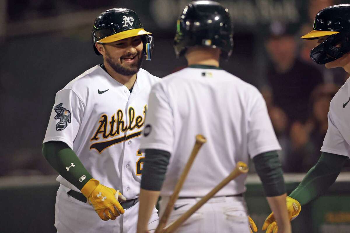 Game-Used Jersey - Shea Langeliers; 8/19/22, 8/21/22 (1st Career 3B) &  8/25/22 (HR #2)