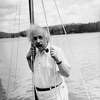 Albert Einstein began an Adirondacks vacation, shown in this July 3, 1936 file photo, with a nine-hour sail. The famed physicist leans against the mast of his boat at Saranac Lake, N.Y. He was vacationing in Saranac Lake when a Times Union reporter found him to ask him about the dropping of atomic bombs on Japan in 1945. 