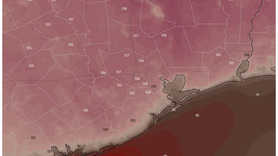 Temperatures Thursday could come close to the all-time heat record in Houston of 109 degrees. Chances are likely that Houston will miss the all-time record, as clouds and a stray shower or two are possible during the heating of the day.