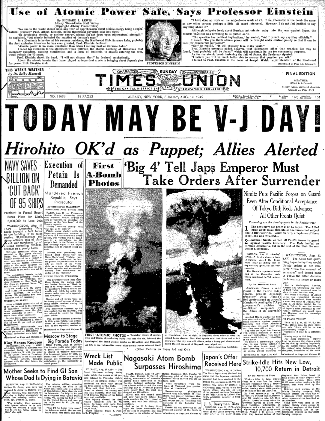 Wwii Atomic Bomb Newspaper Article Wwii Atomic Bomb Newspaper Article