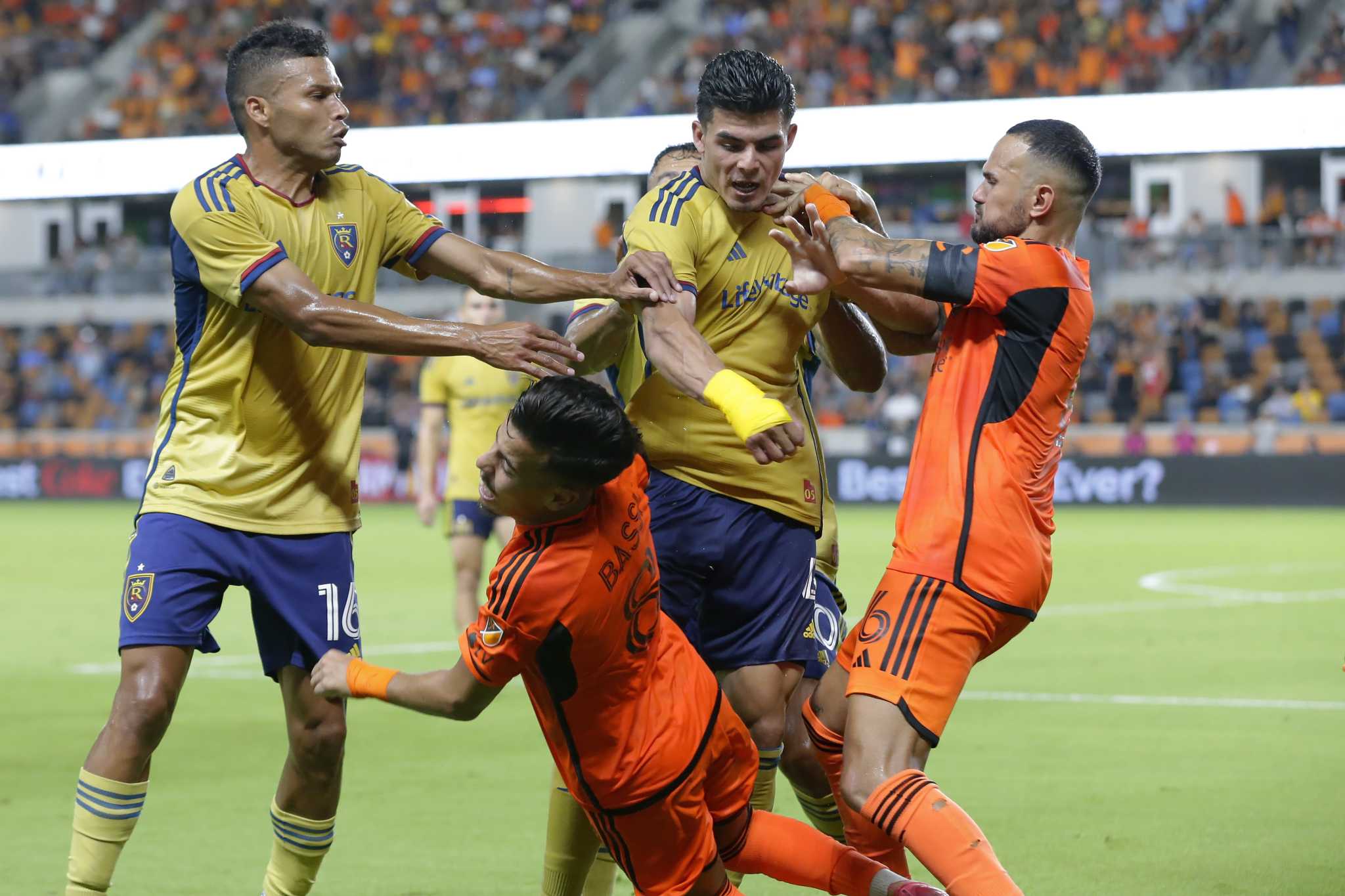 MLS fight Real Salt Lake's Brayan Vera punches Houston Dynamo player