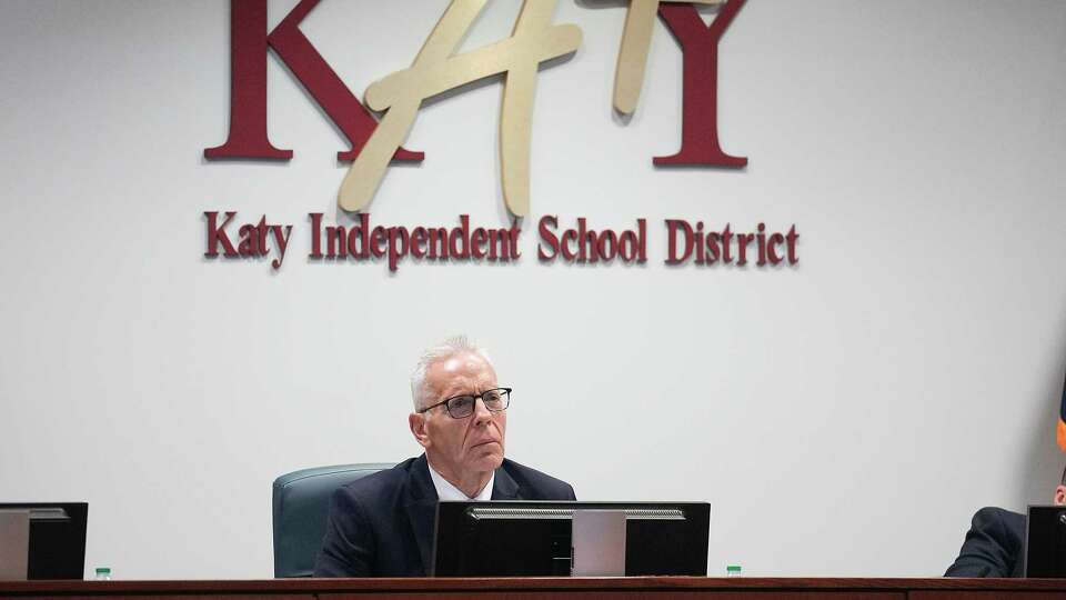 Katy ISD Board of Trustees President Victor Perez listens to comments during a board of trustees meeting on Monday, Aug. 28, 2023 in Katy. The Katy ISD board of trustees took public comments on how to address gender fluidity among students.