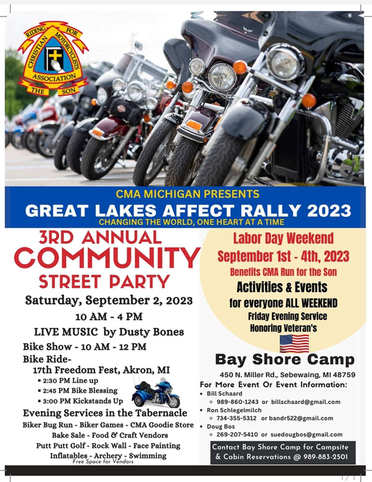 Christian Motorcycle Association to host rally in Sebewaing Labor Day