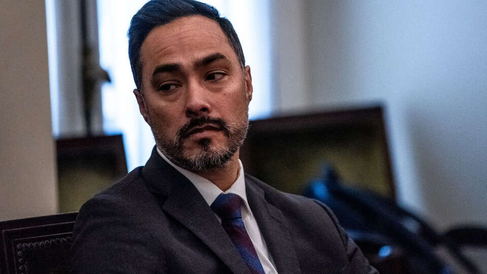 Representative Joaquin Castro, a Democrat from Texas, attends a meeting with Gabriel Boric, Chile's president, not pictured, at La Moneda Palace in Santiago, Chile, on Friday, Aug. 18, 2023. A US delegation of Democratic lawmakers, including Representative Representative Alexandria Ocasio-Cortez, arrived in Chile to discuss democracy on the eve of the anniversary of the coup against former President Salvador Allende. Photographer: Cristobal Olivares/Bloomberg