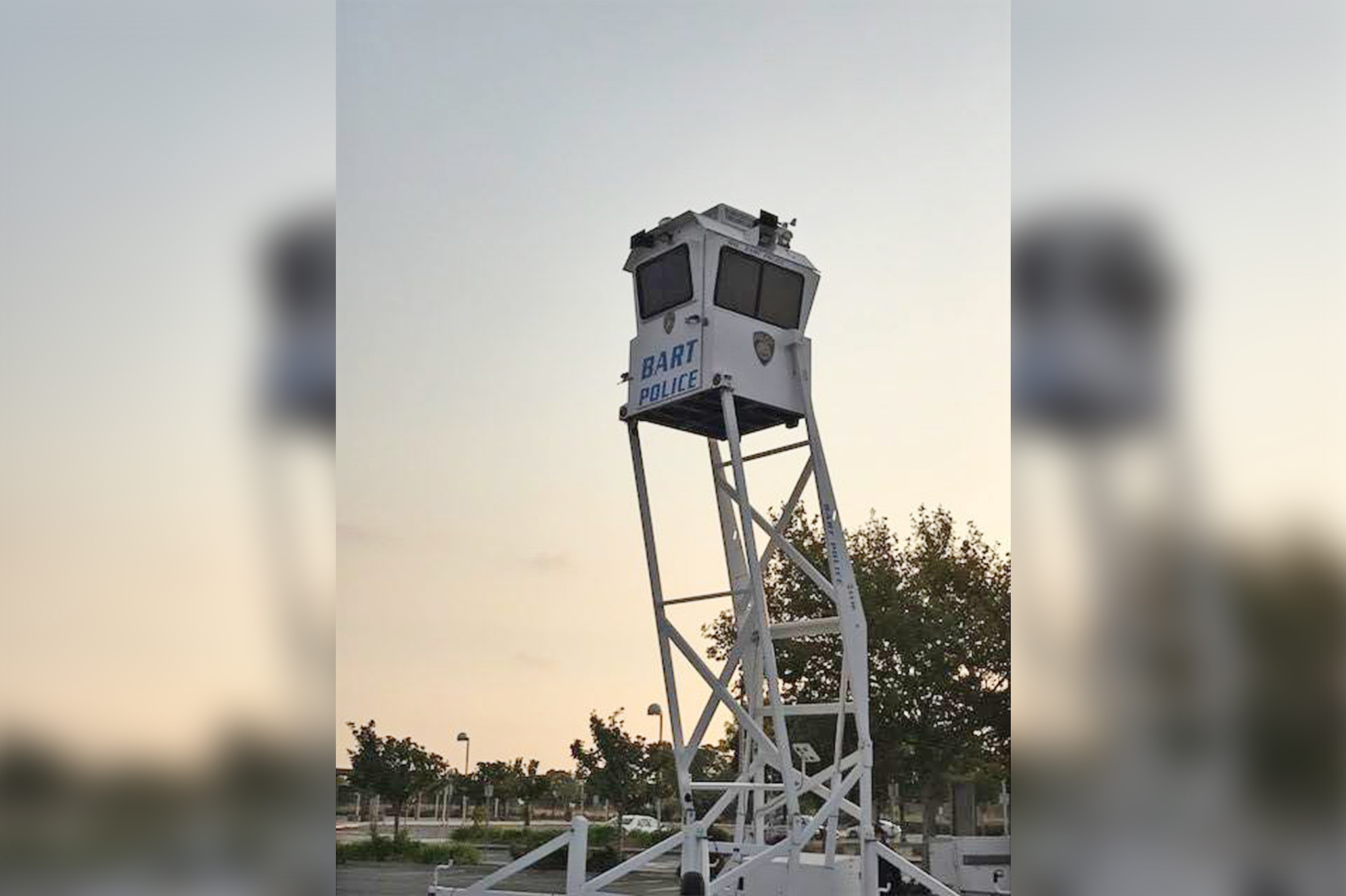 A 25-foot-tall police tower popped up at an SF BART station