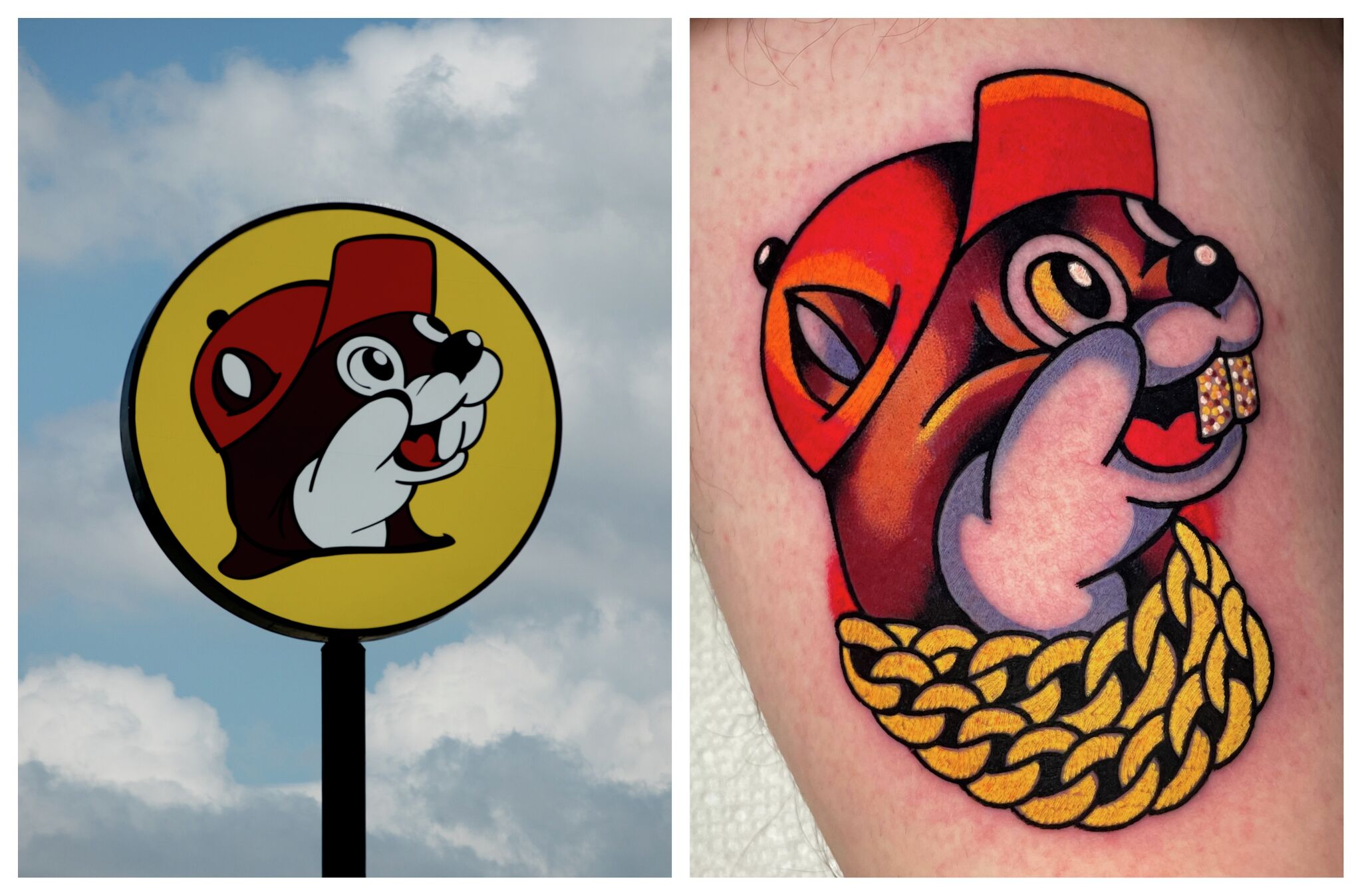 A Texas man tattooed the Bucee's beaver on his leg