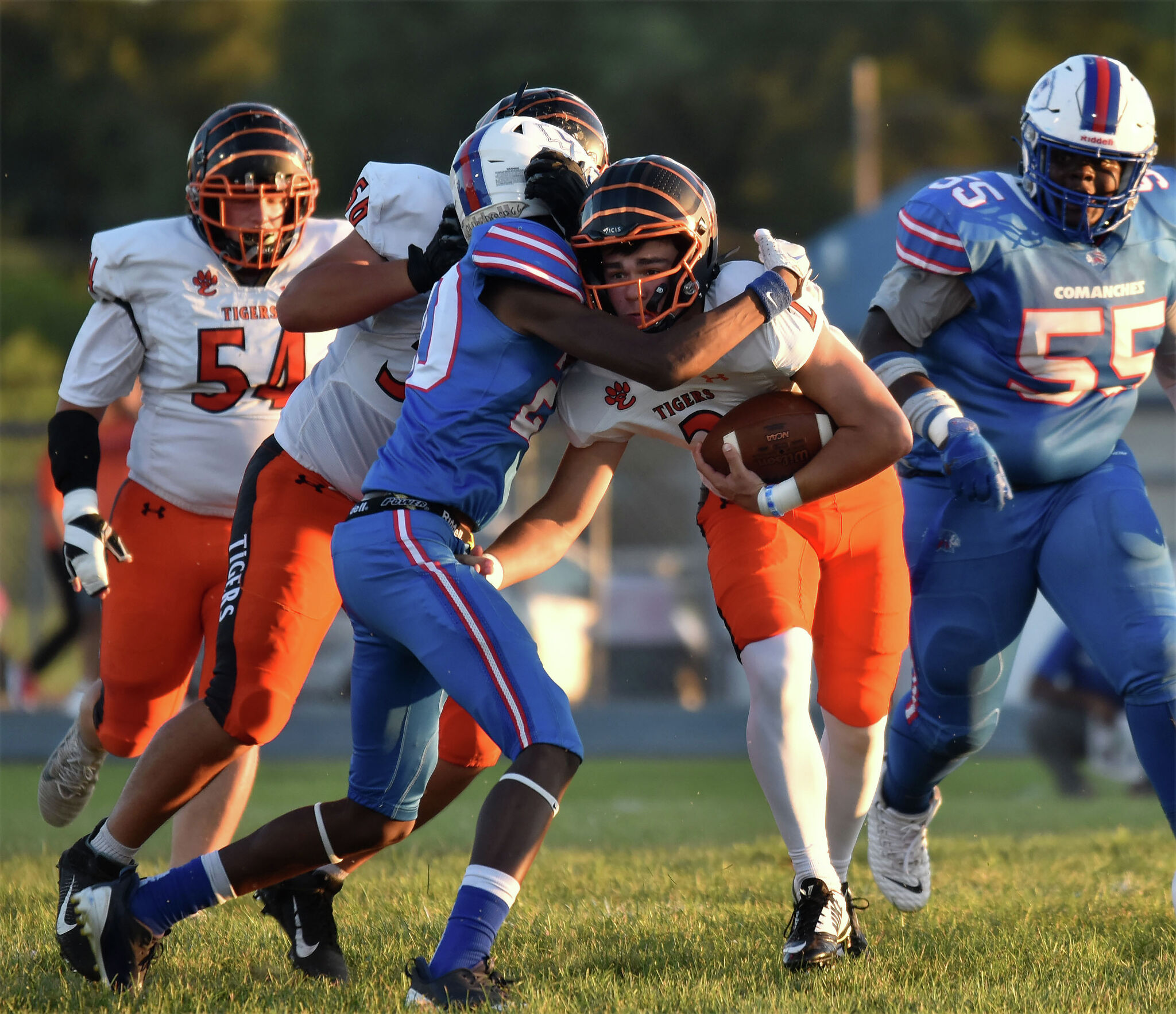 Monday Night Football game suspended; EHS grad AJ Epenesa trailing and was  one of closest to the play