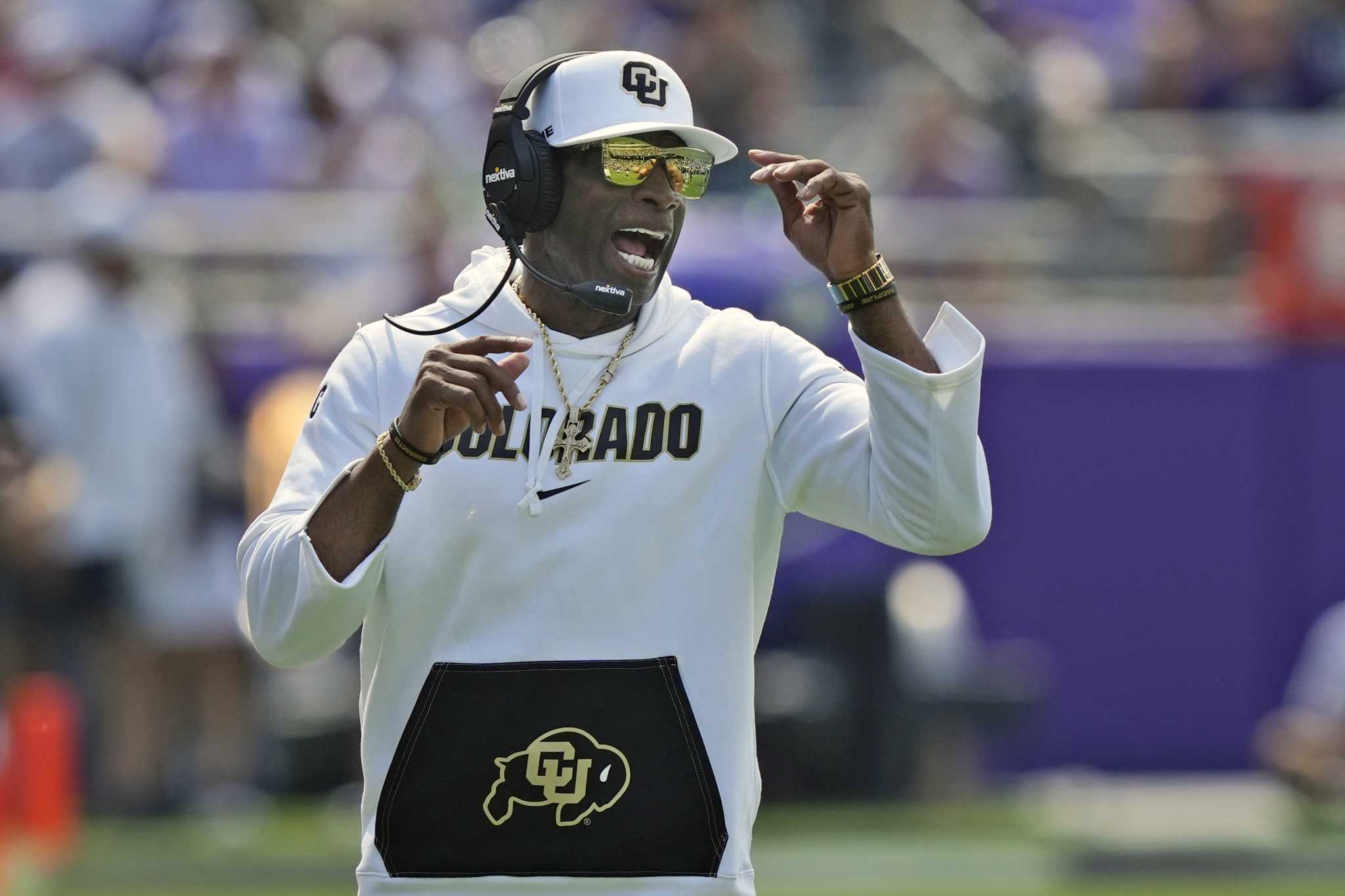 Deion Sanders gives motivational message before Nebraska game