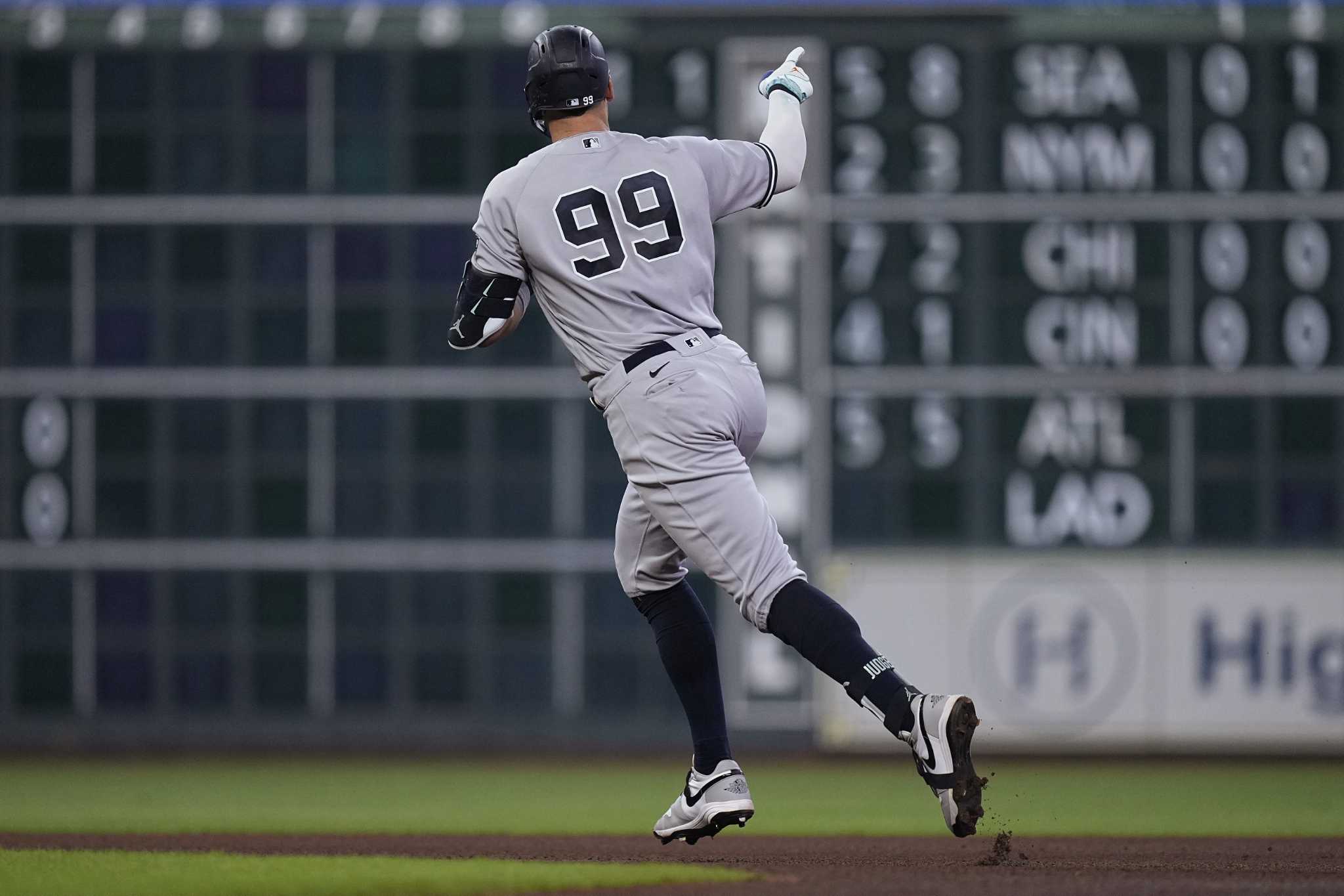 Judge's 28th homer gives Yankees 4-game split with Astros MLB - Bally Sports