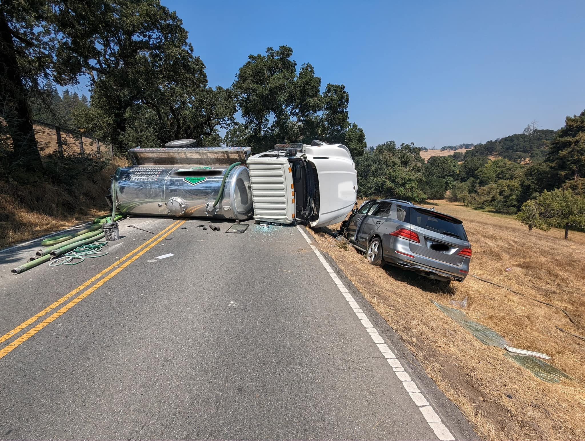Police seek suspect who crashed stolen septic truck in Santa Rosa