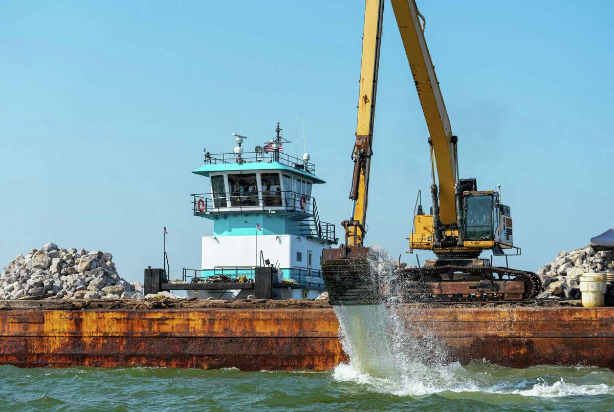 Oysters Reefs Underwater Galveston Bay