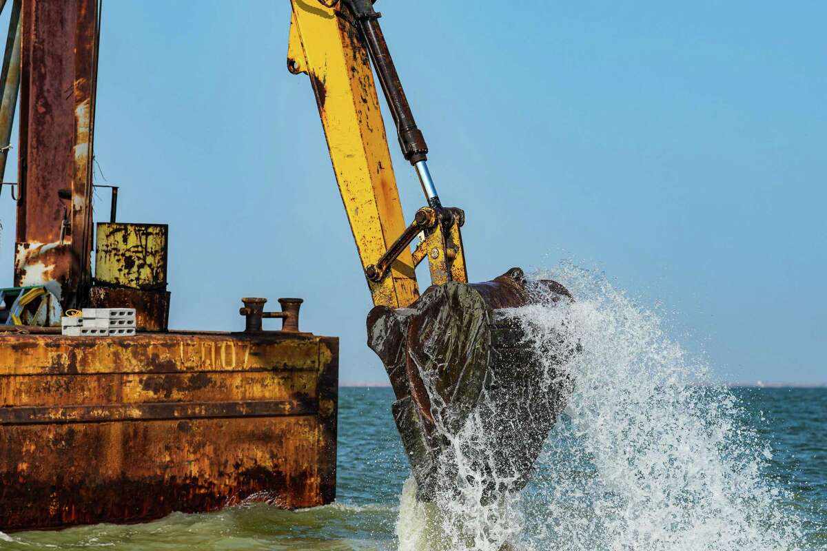 Oysters Reefs Underwater Galveston Bay