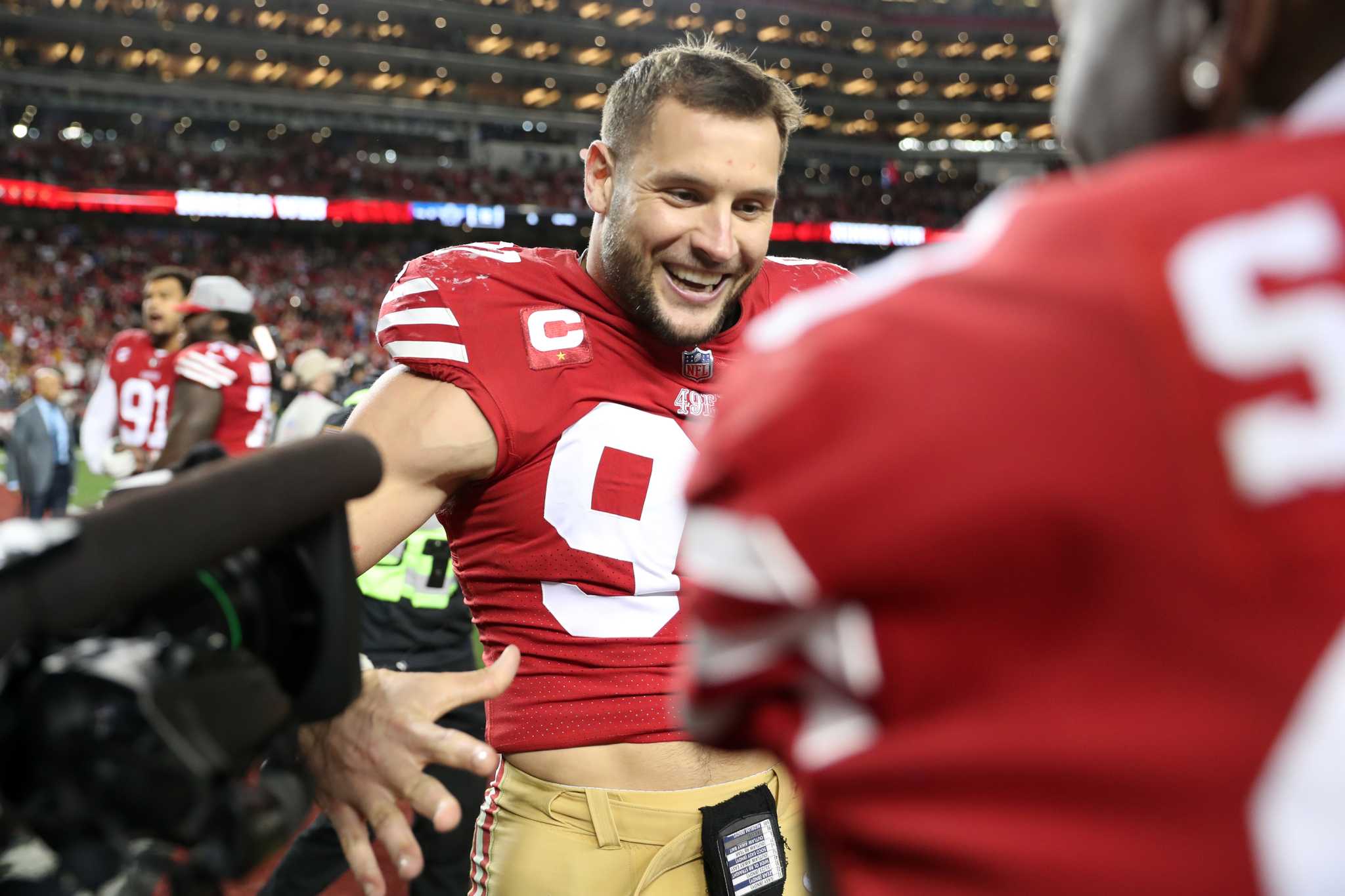 Niners' Nick Bosa ends holdout with record $170m contract extension, San  Francisco 49ers