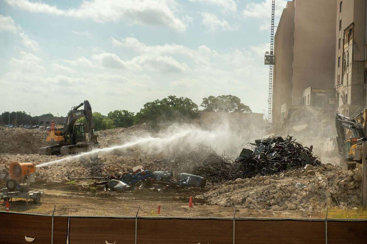 Old Wilford Hall Hospital Tower at Lackland Being Razed Piece by Piece  