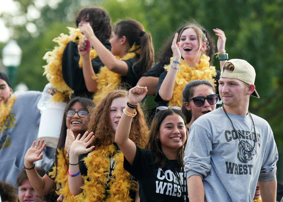 Conroe High School hosts parade and pep rally downtown