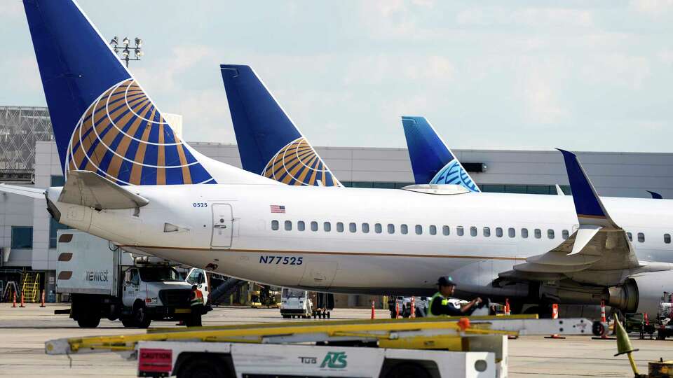 United Airlines jets are parked at the C Terminal at Bush Intercontinental Airport on Thursday, Sept. 7, 2023 in Houston.