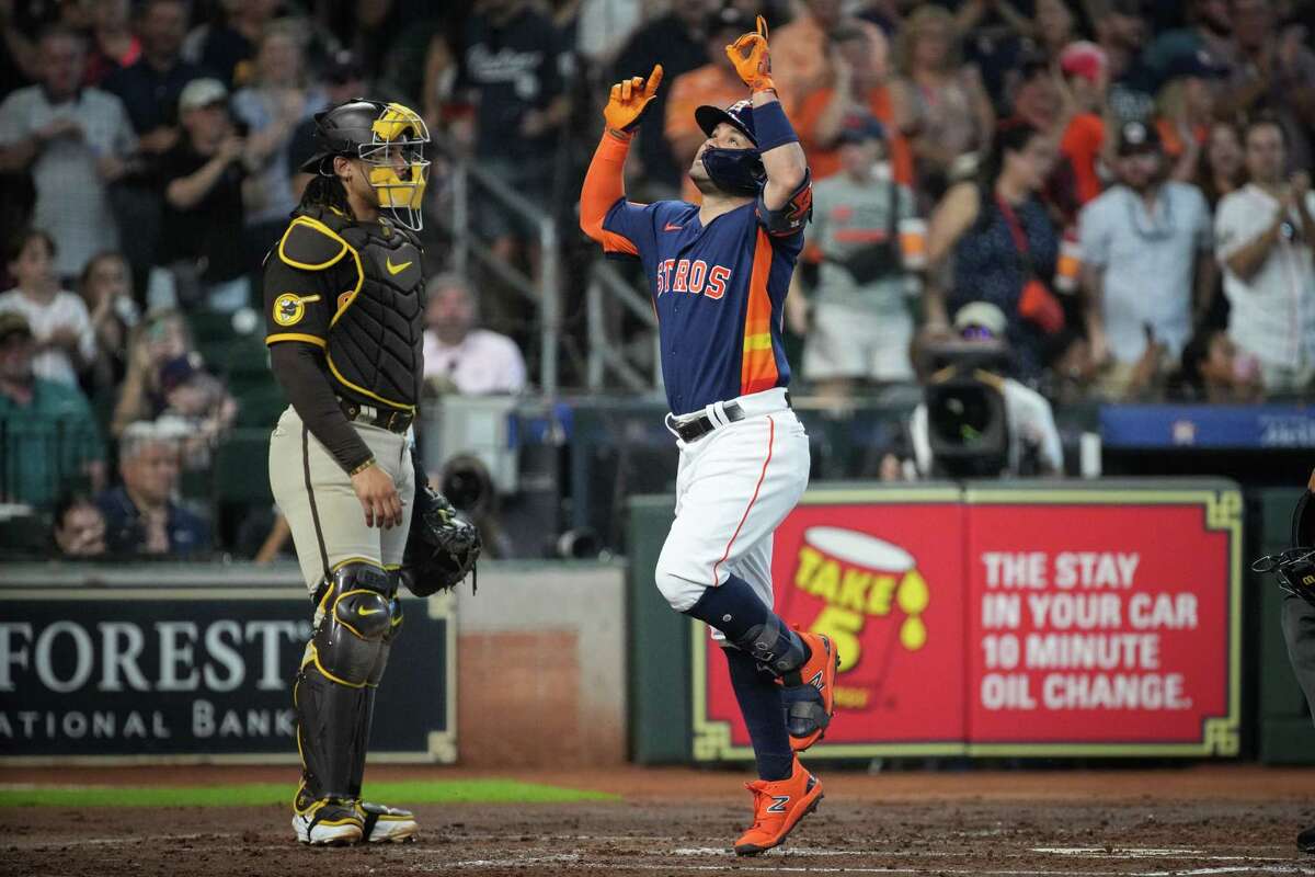 Kyle Tucker 12th with 2 triples in an inning, driving in runs with each as  Astros rout Padres 12-2