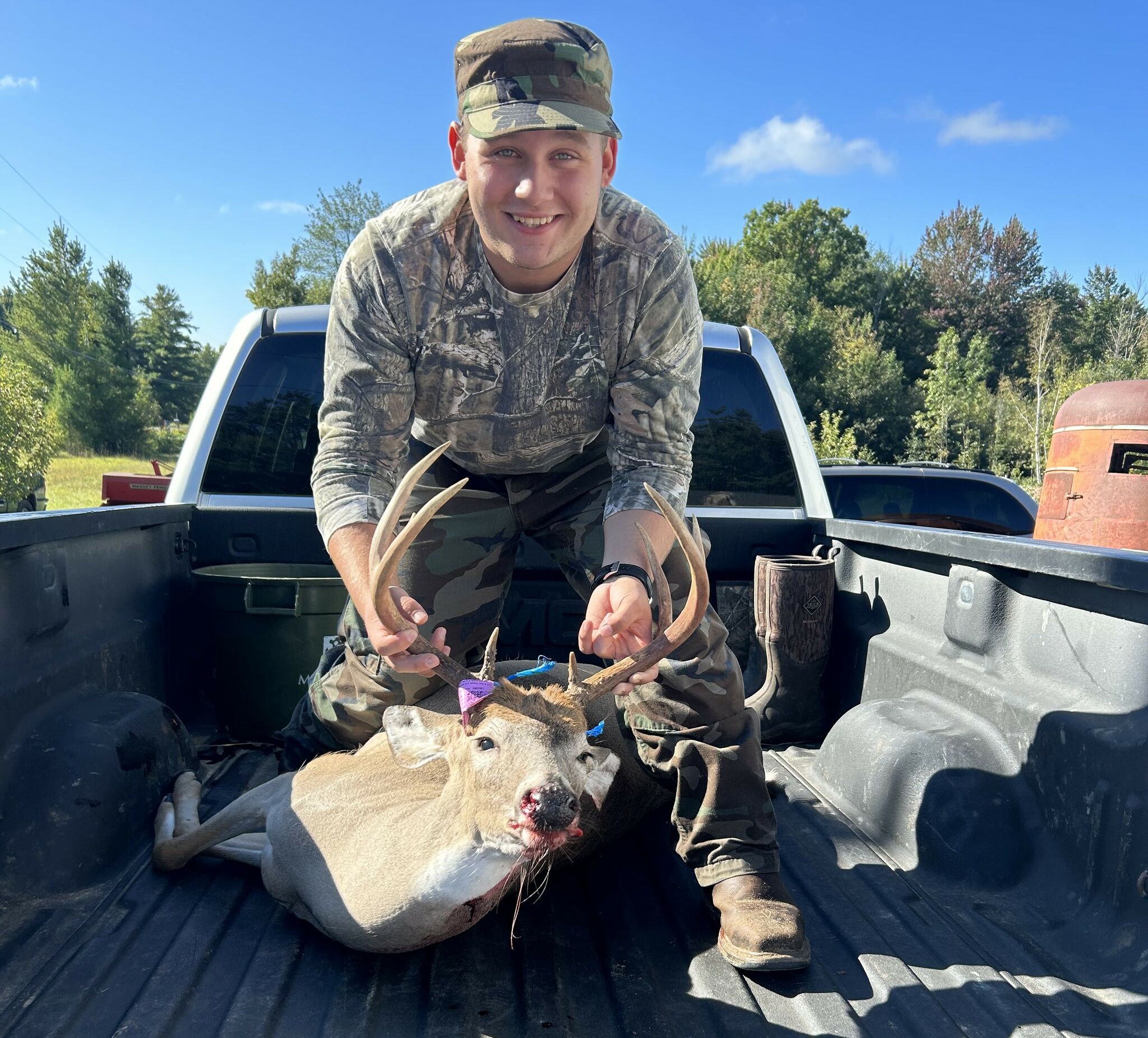 Connor Lutz, 16, shot an eight-point buck during the youth hunt