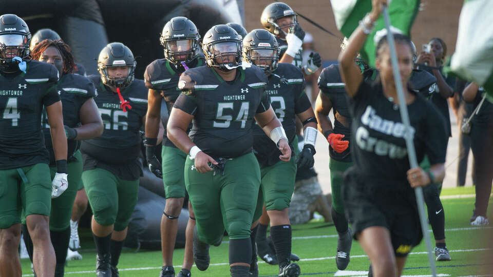 Hightower takes the field before the game against Westfield at Edward Mercer Stadium, Saturday, Sep. 2, 2023 in Sugar Land.