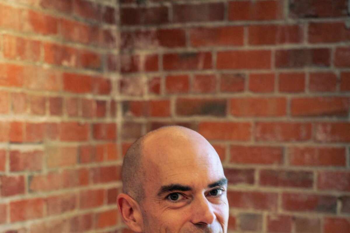 Founder and former UC Berkeley professor Oliver Zahn sits for a portrait in his office at Climax Foods headquarters in Berkeley, California on Friday, September 8, 2023. The breakthrough in vegan cheesemaking uses an AI model that gives the stretch properties of a conventional dairy cheese.