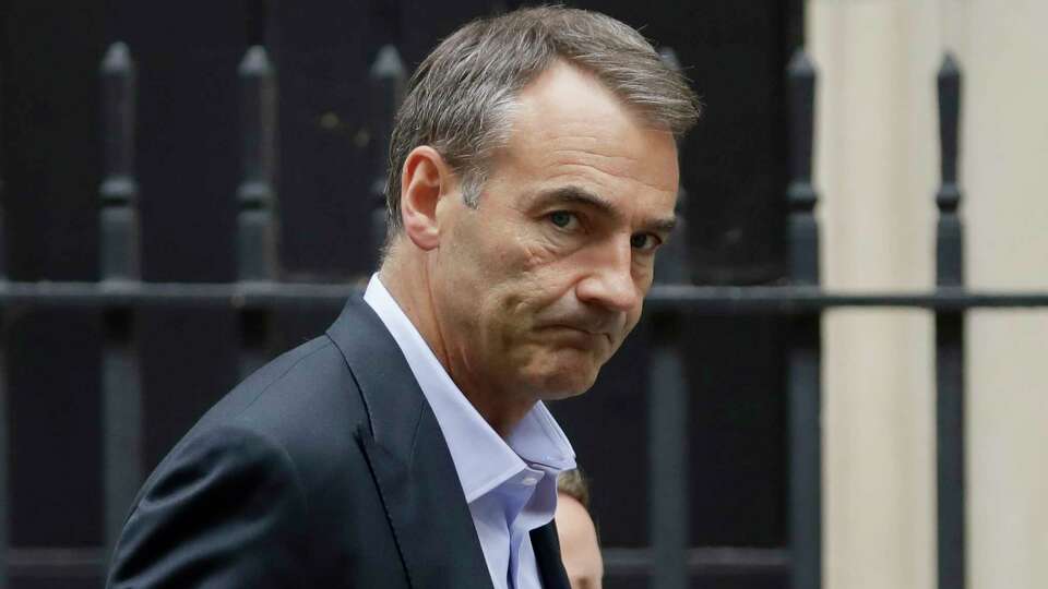 FILE - Bernard Looney, then CEO of oil and gas company BP, walks into 10 Downing Street in London, Friday, Sept. 11, 2020. The CEO of BP, Bernard Looney, has resigned following allegations related to his 