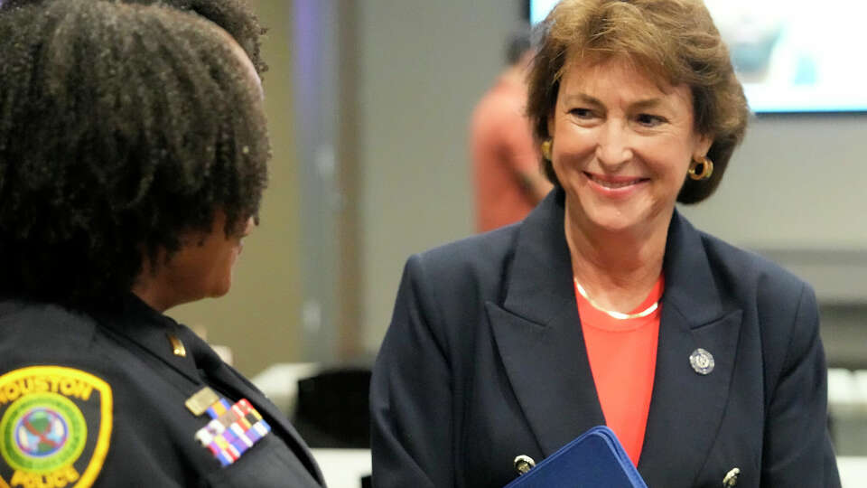 Harris County District Attorney Kim Ogg is shown at Crime Stoppers, 3001 Main St., on Wednesday, July 12, 2023 in Houston.